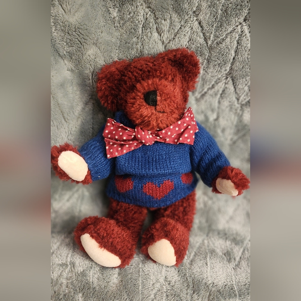 Red Teddy Bear with Blue Sweater